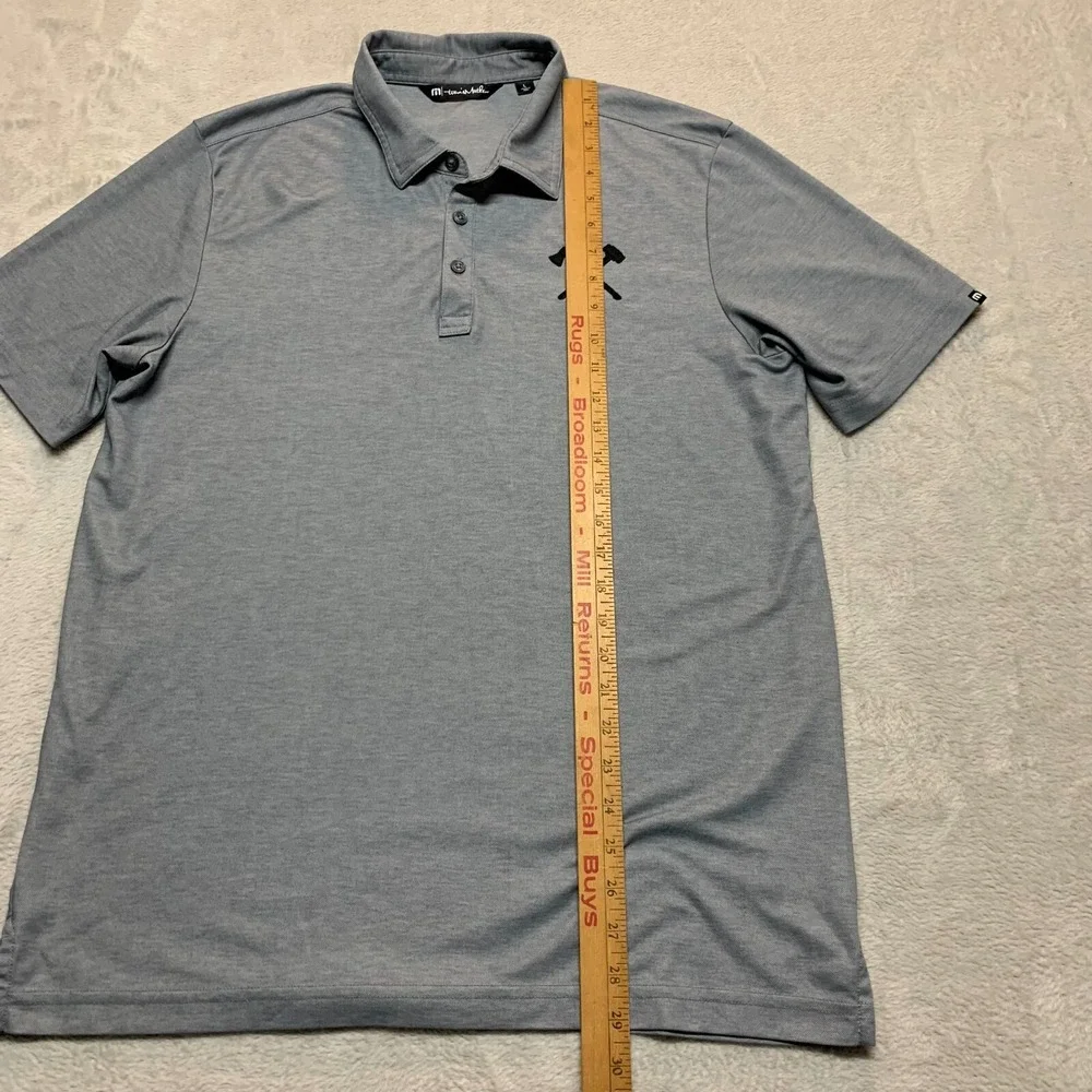 Travis Mathew Polo Shirt Mens L Gray Short‎ Sleeve Lumberjack Axe Man